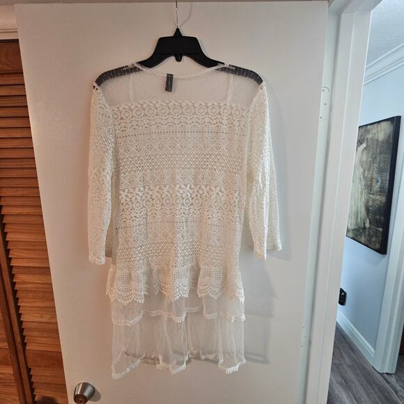 Women's Zanzea Collection's Hand Knitted Sheer White lightweight Cardigan Size L - Picture 5 of 8
